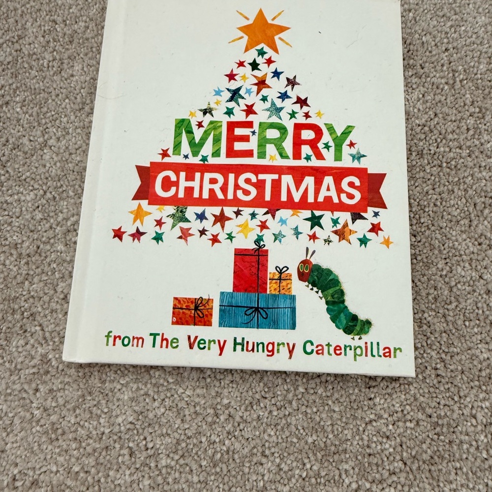 Caterpillar Merry Christmas Book with Colorful Stars